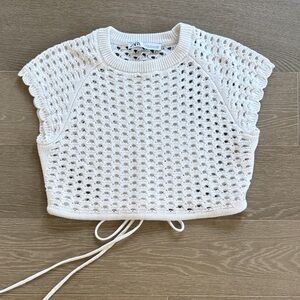 Zara Cream Crochet Knit Top
